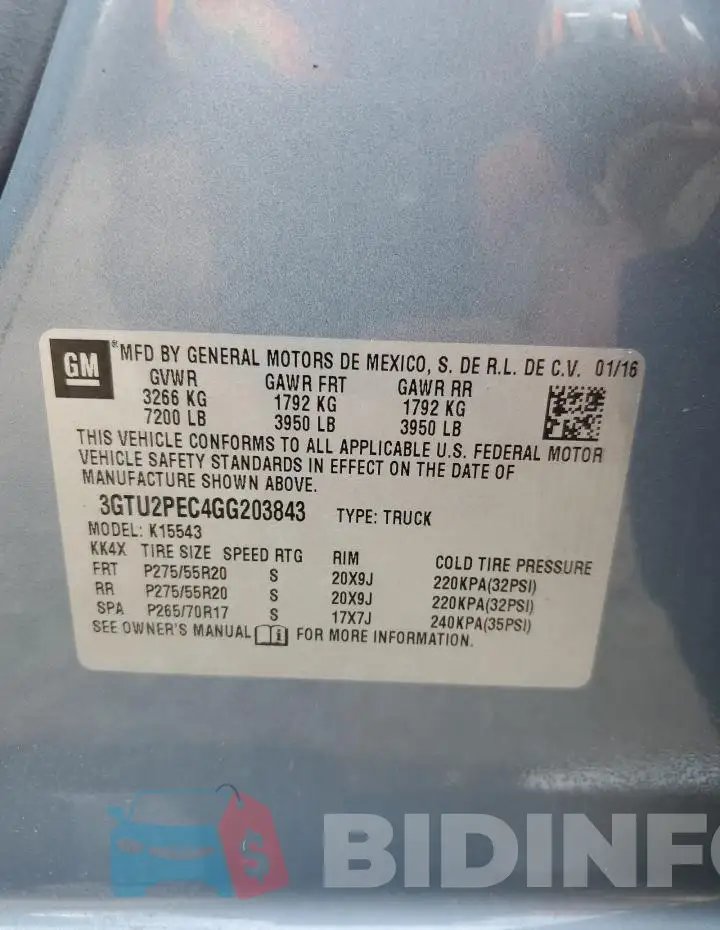 3GTU2PEC4GG203843 Photo# 12