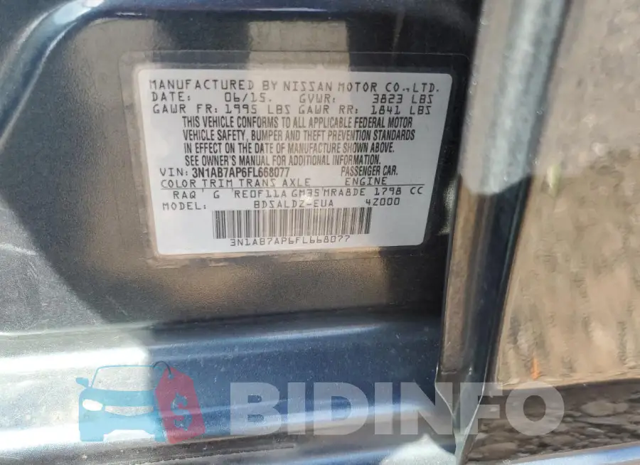 3N1AB7AP6FL668077 Photo# 12