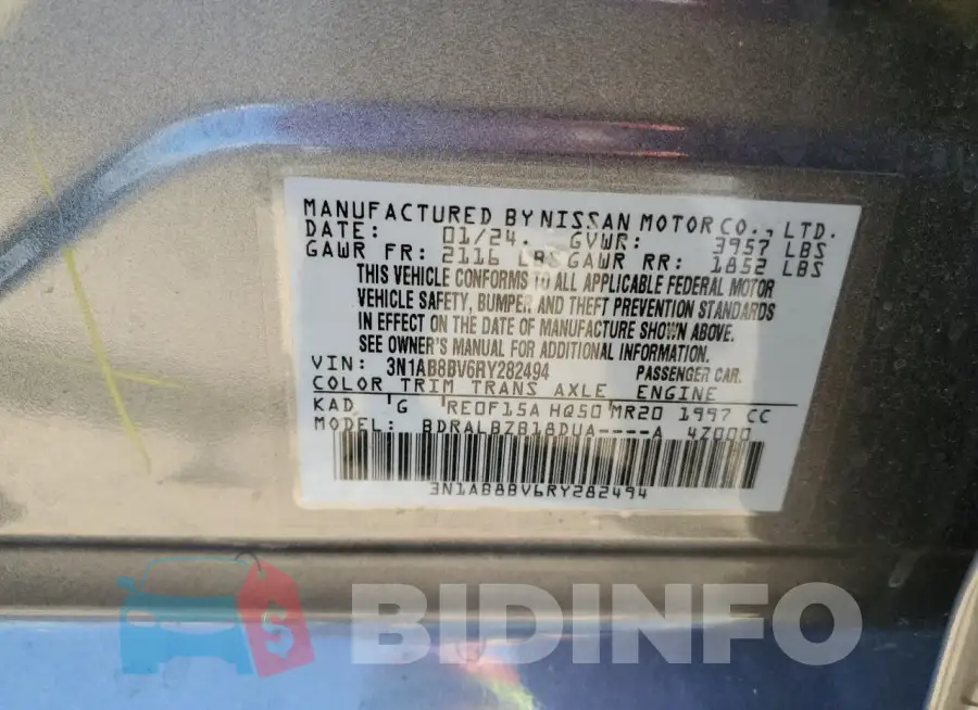 3N1AB8BV6RY282494 Photo# 12