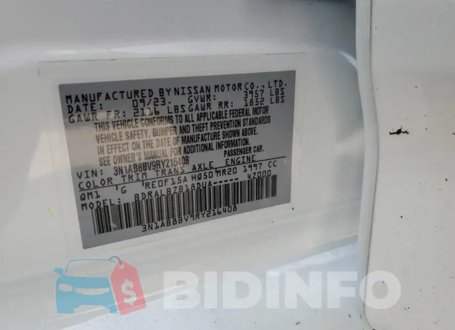 3N1AB8BV9RY216408 Photo# 12
