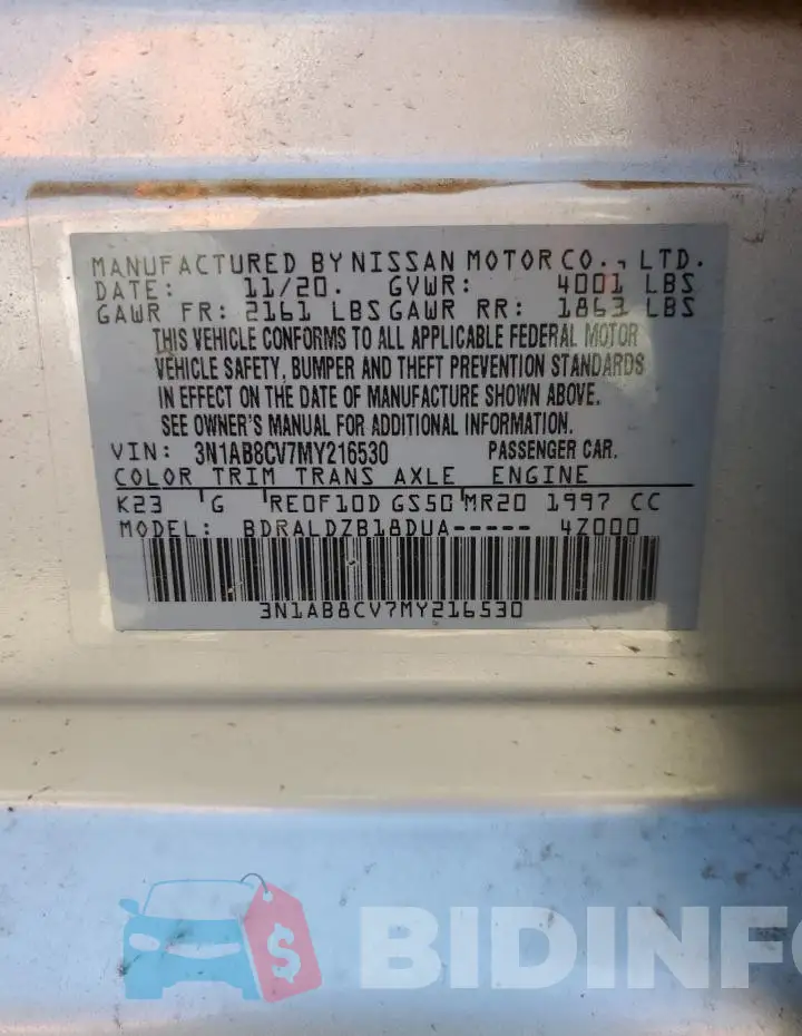3N1AB8CV7MY216530 Photo# 13