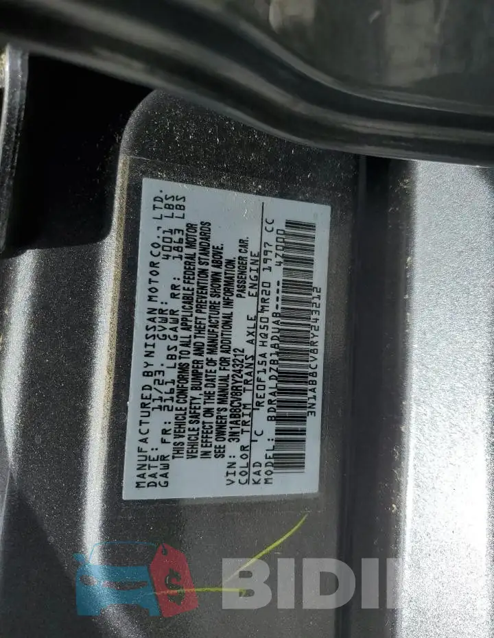 3N1AB8CV8RY243212 Photo# 12