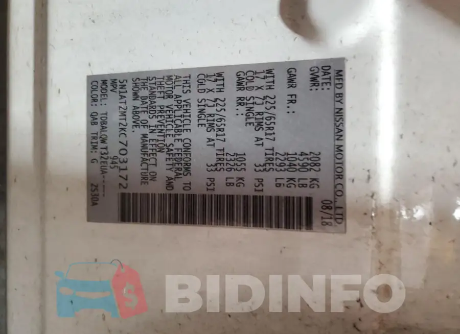 5N1AT2MT2KC703172 Photo# 13