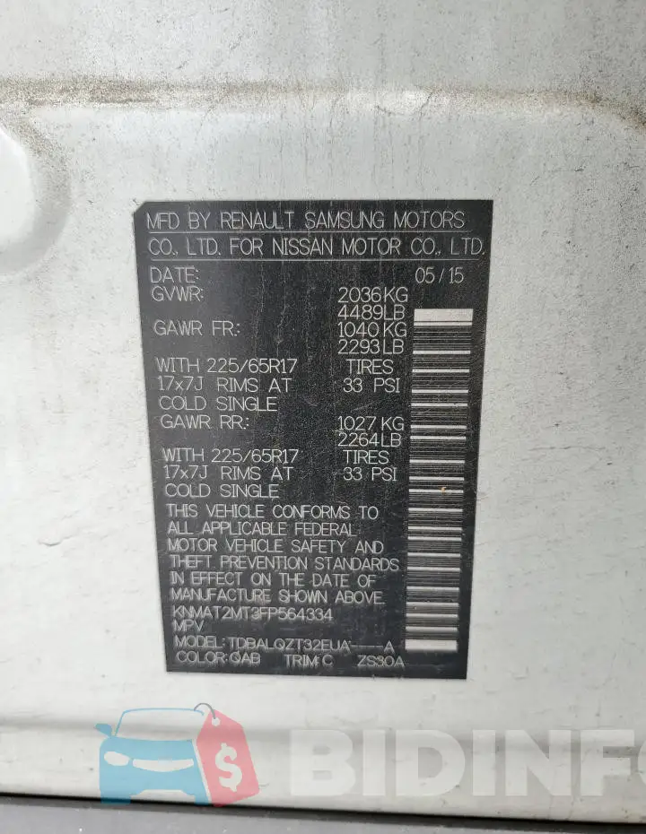 KNMAT2MT3FP564334 Photo# 14
