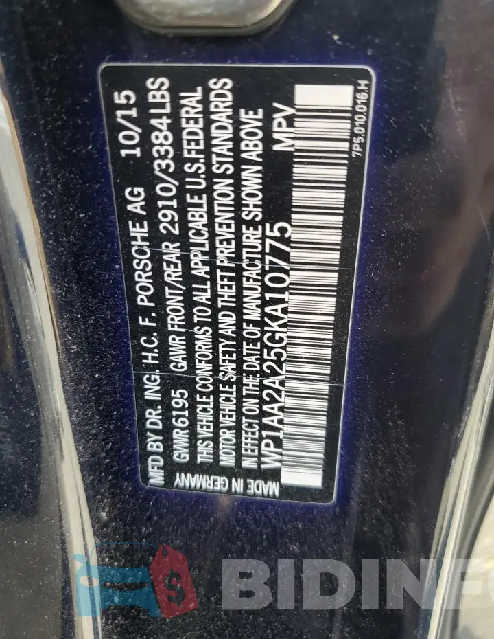 WP1AA2A25GKA10775 Photo# 14