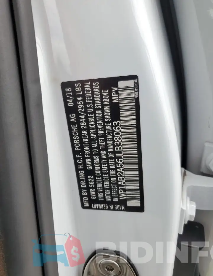 WP1AB2A56JLB38063 Photo# 13
