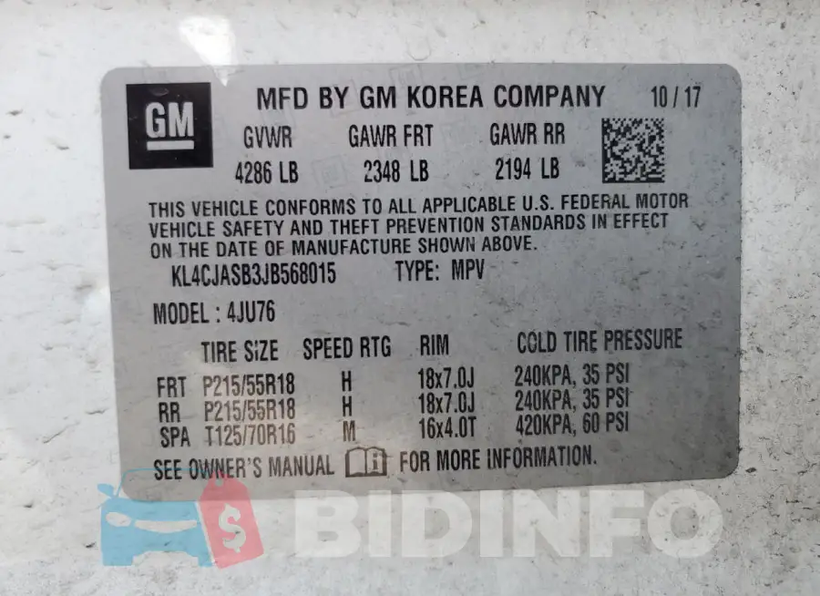 KL4CJASB3JB568015 Photo# 13