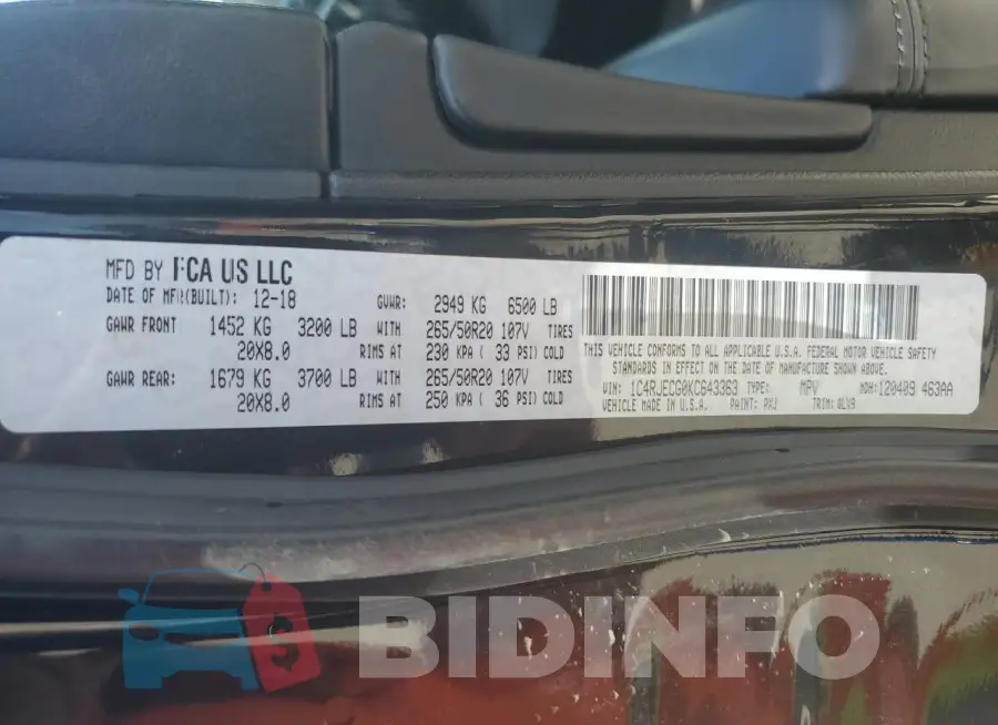 1C4RJECG0KC643363 Photo# 13