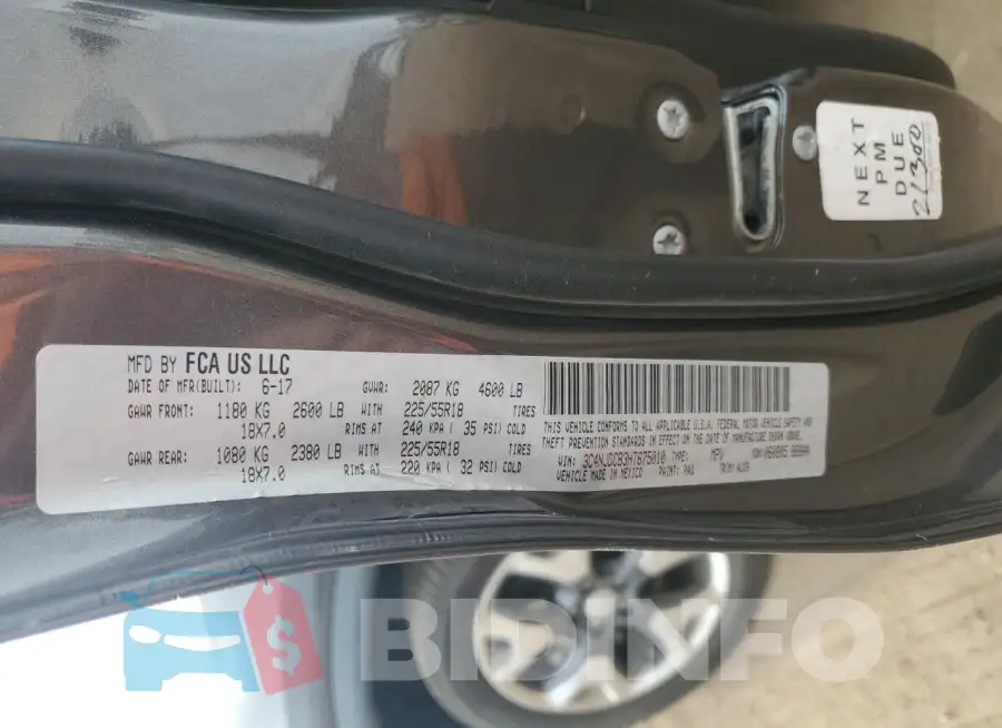 3C4NJDCB3HT675010 Photo# 13