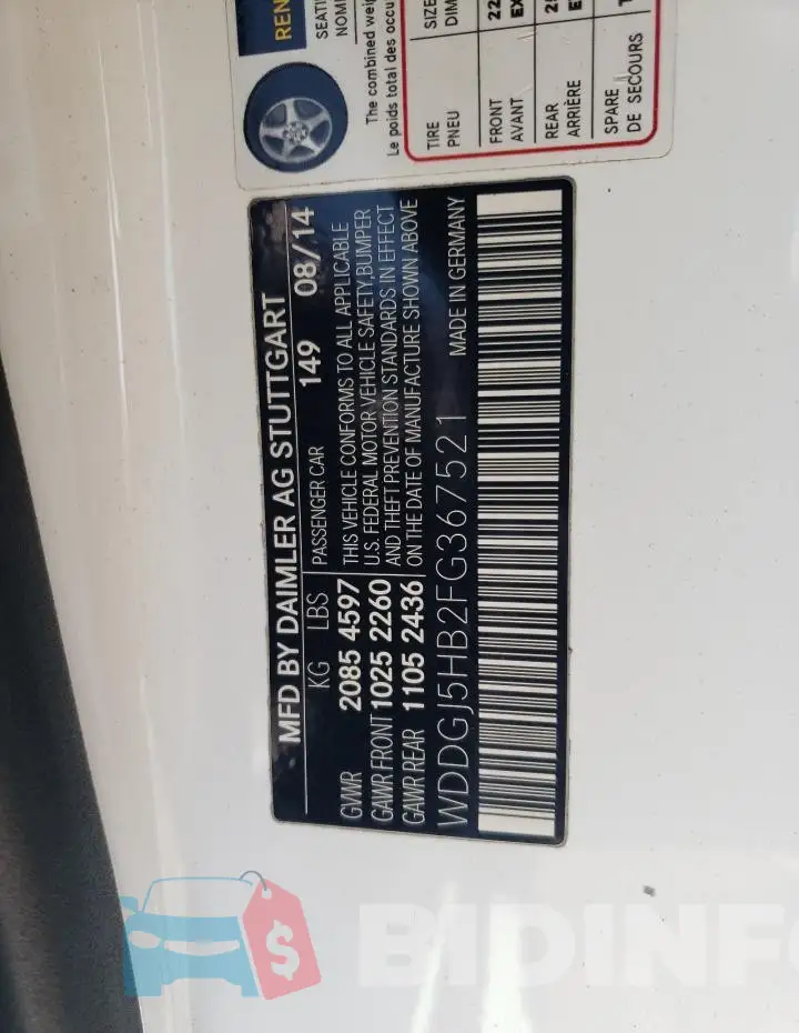 WDDGJ5HB2FG367521 Photo# 12