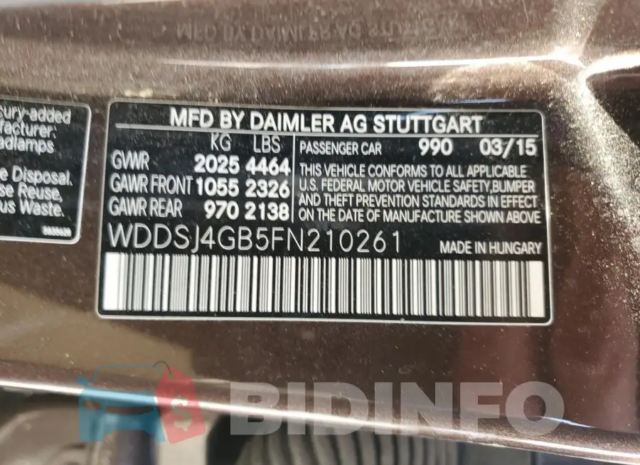 WDDSJ4GB5FN210261 Photo# 13