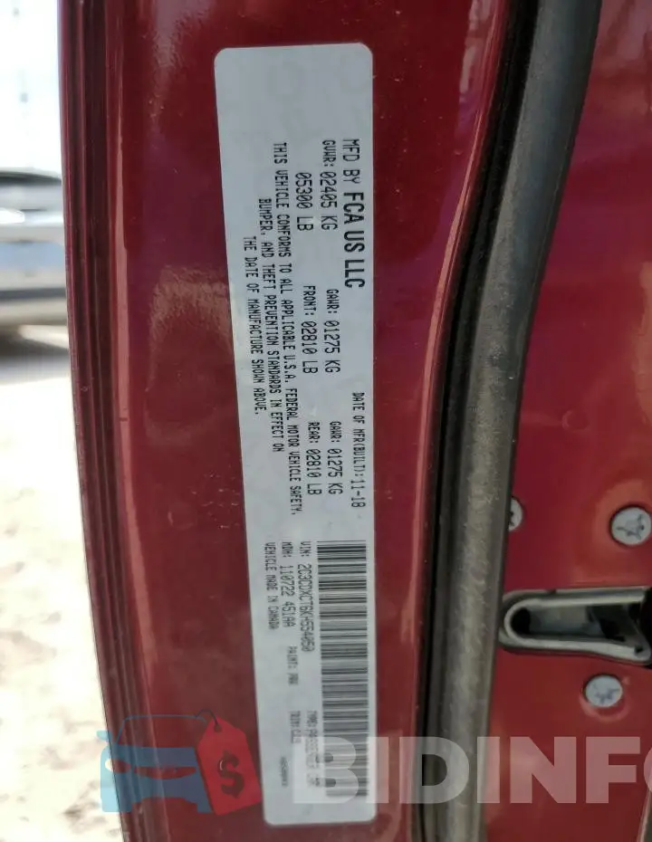 2C3CDXCT6KH554050 Photo# 12