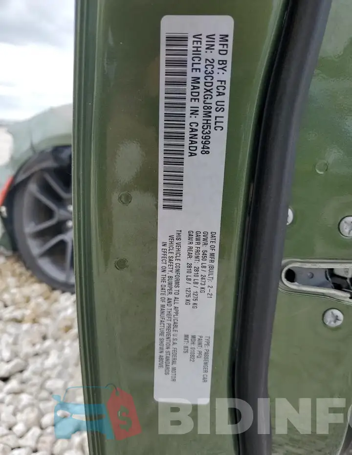 2C3CDXGJ8MH539948 Photo# 12