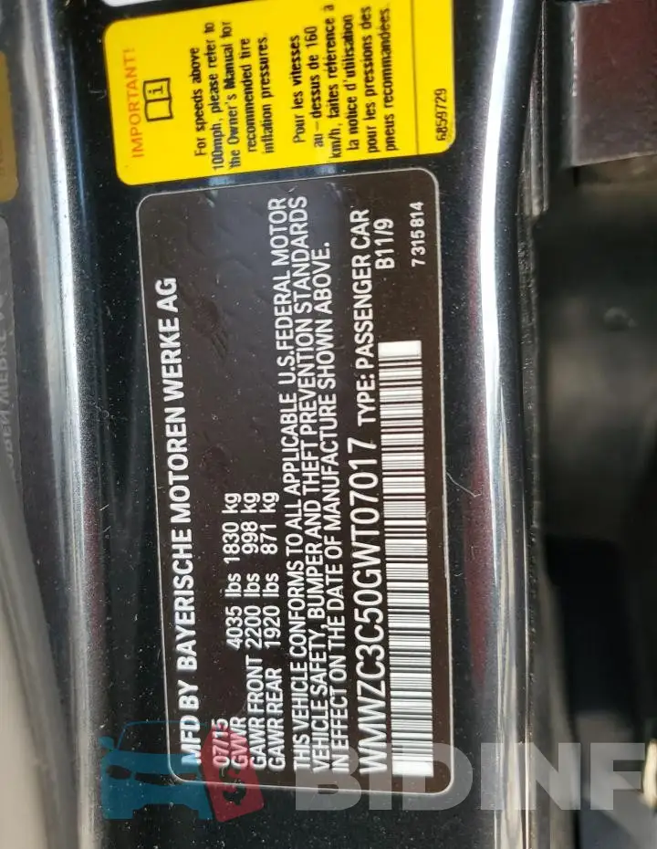 WMWZC3C50GWT07017 Photo# 12