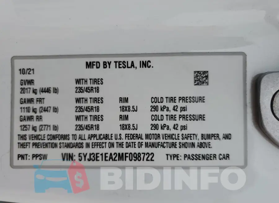 5YJ3E1EA2MF098722 Photo# 12