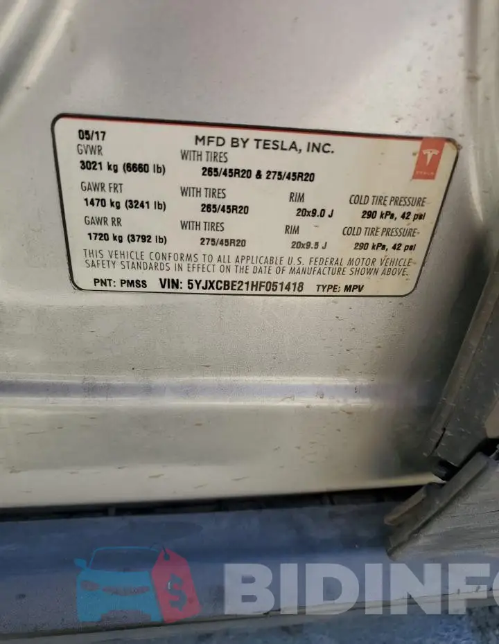 5YJXCBE21HF051418 Photo# 12