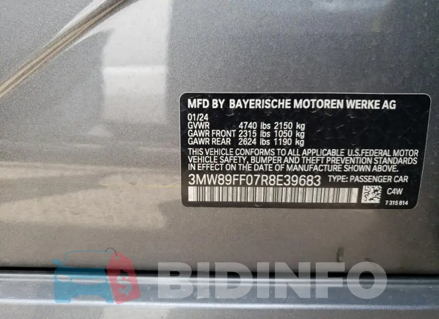 3MW89FF07R8E39683 Photo# 12