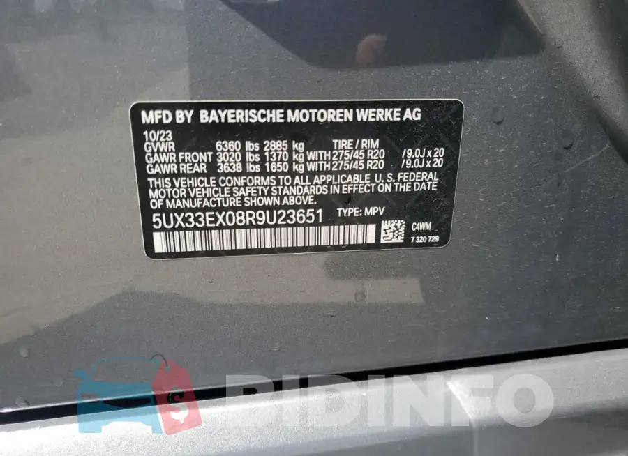 5UX33EX08R9U23651 Photo# 13