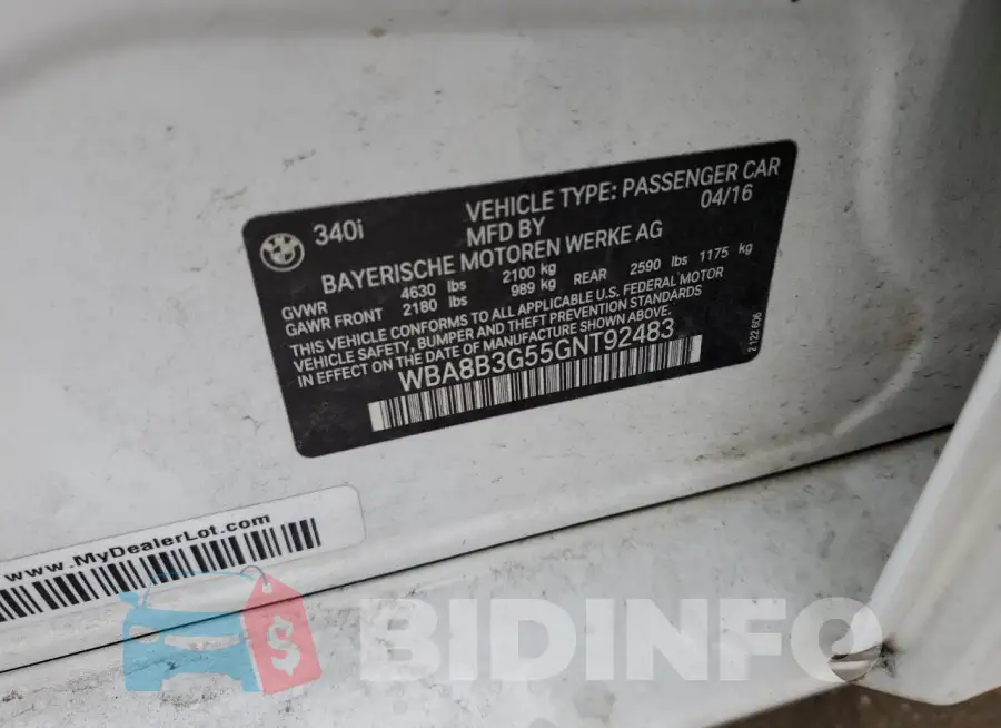 WBA8B3G55GNT92483 Photo# 12