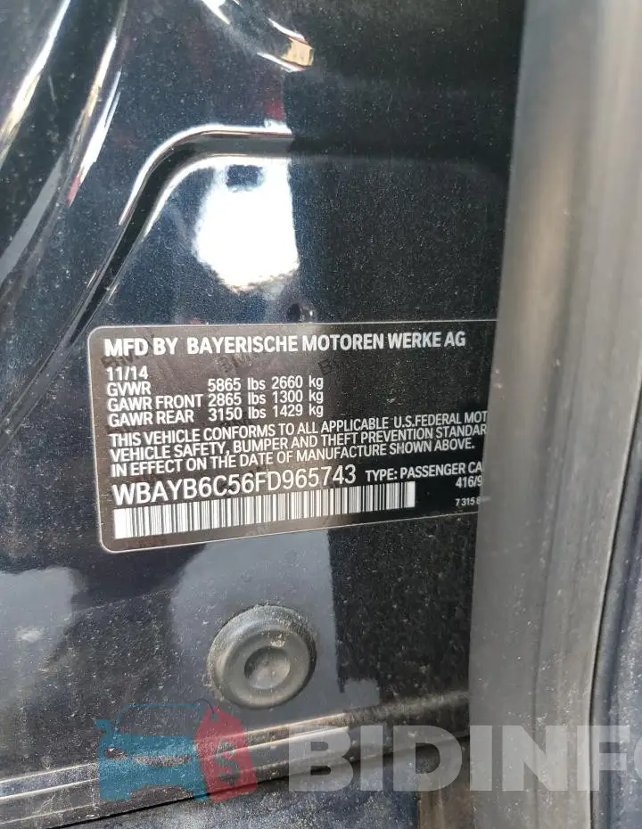 WBAYB6C56FD965743 Photo# 13