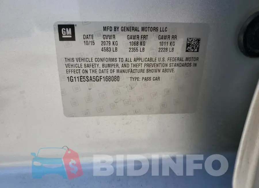 1G11E5SA5GF168080 Photo# 12
