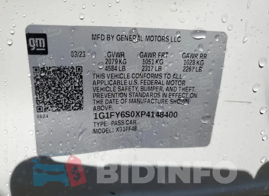 1G1FY6S0XP4148400 Photo# 13