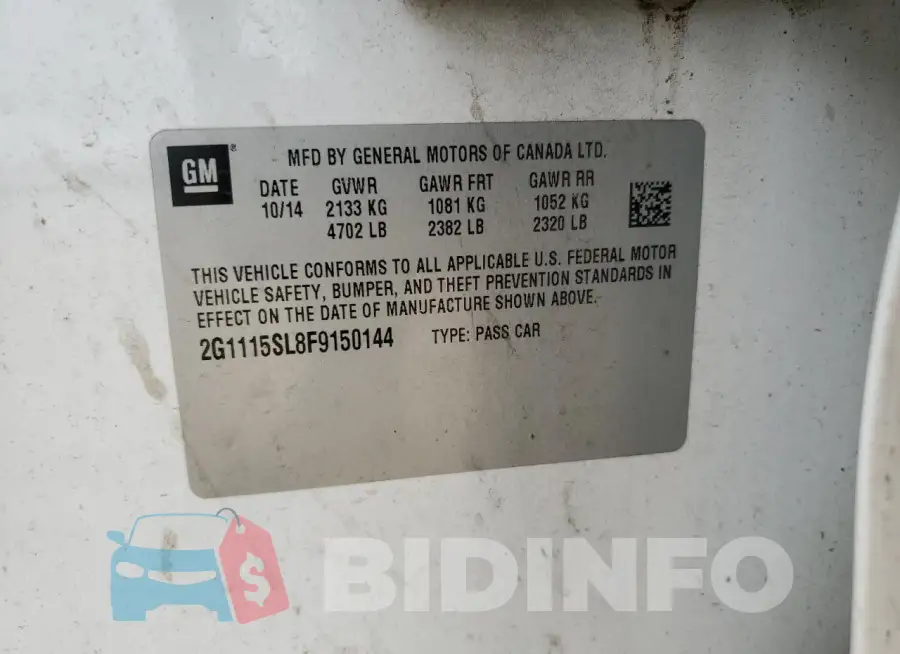 2G1115SL8F9150144 Photo# 13
