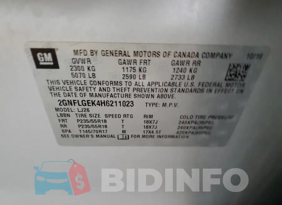 2GNFLGEK4H6211023 Photo# 13