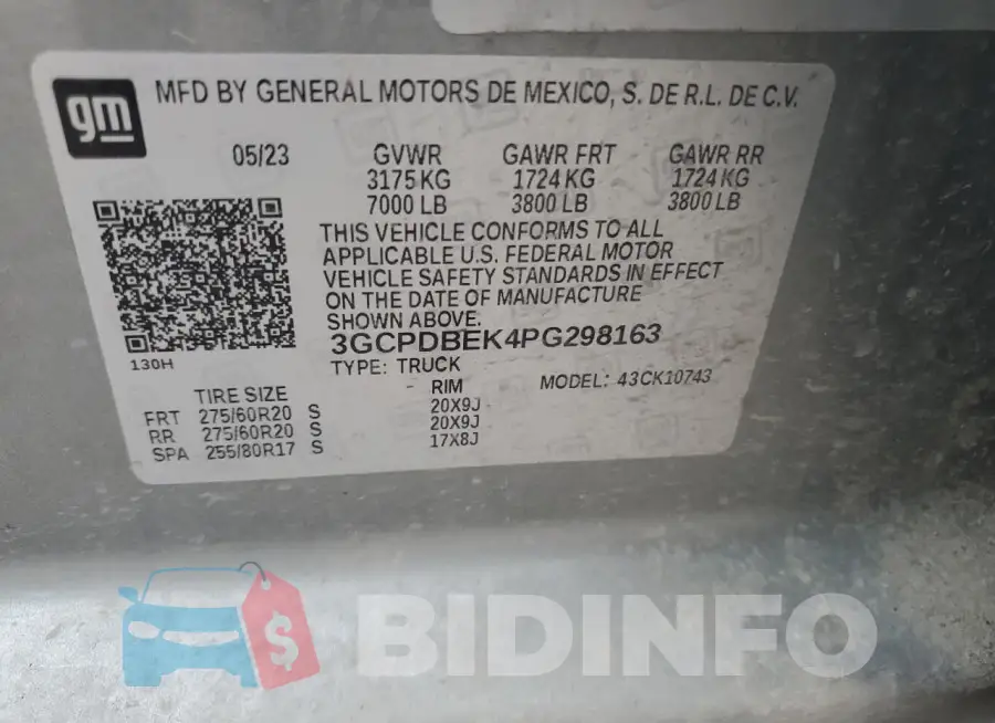 3GCPDBEK4PG298163 Photo# 12