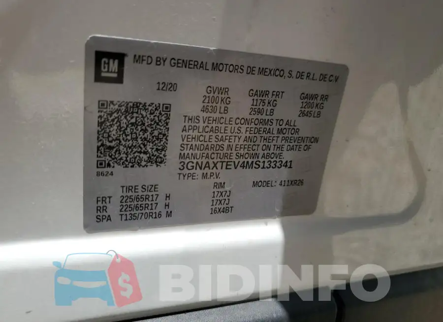 3GNAXTEV4MS133341 Photo# 13