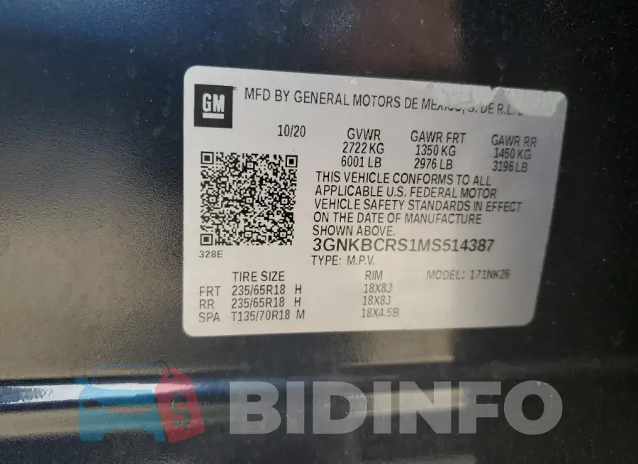 3GNKBCRS1MS514387 Photo# 14