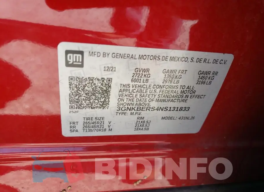 3GNKBERS4NS131833 Photo# 13