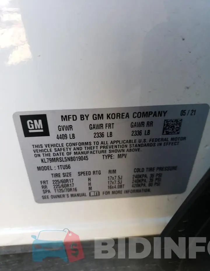 KL79MRSL5NB019045 Photo# 13