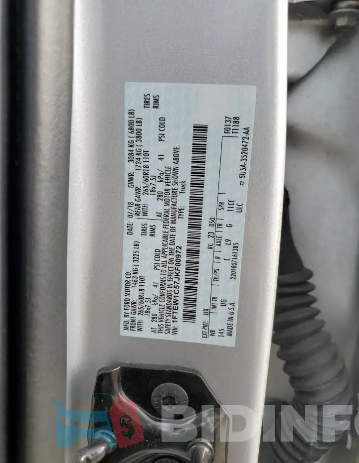 1FTEW1C57JKF00972 Photo# 12