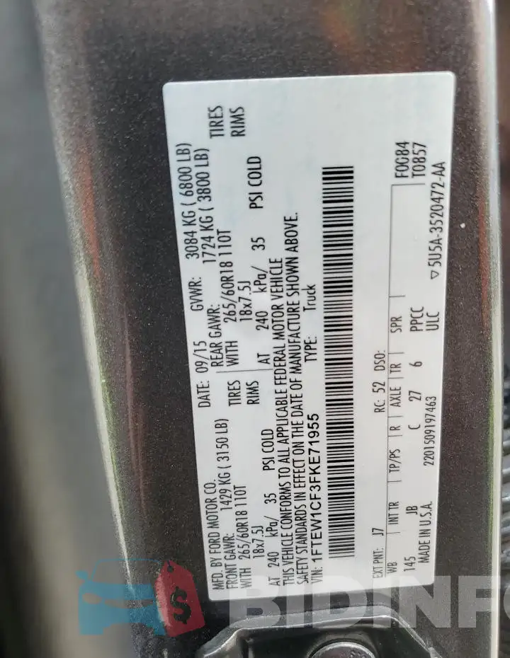 1FTEW1CF3FKE71955 Photo# 12