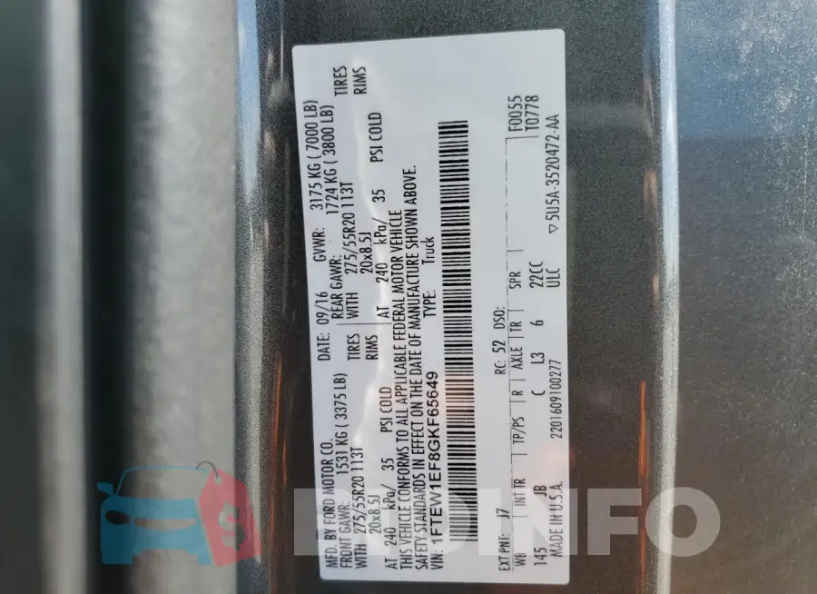 1FTEW1EF8GKF65649 Photo# 12