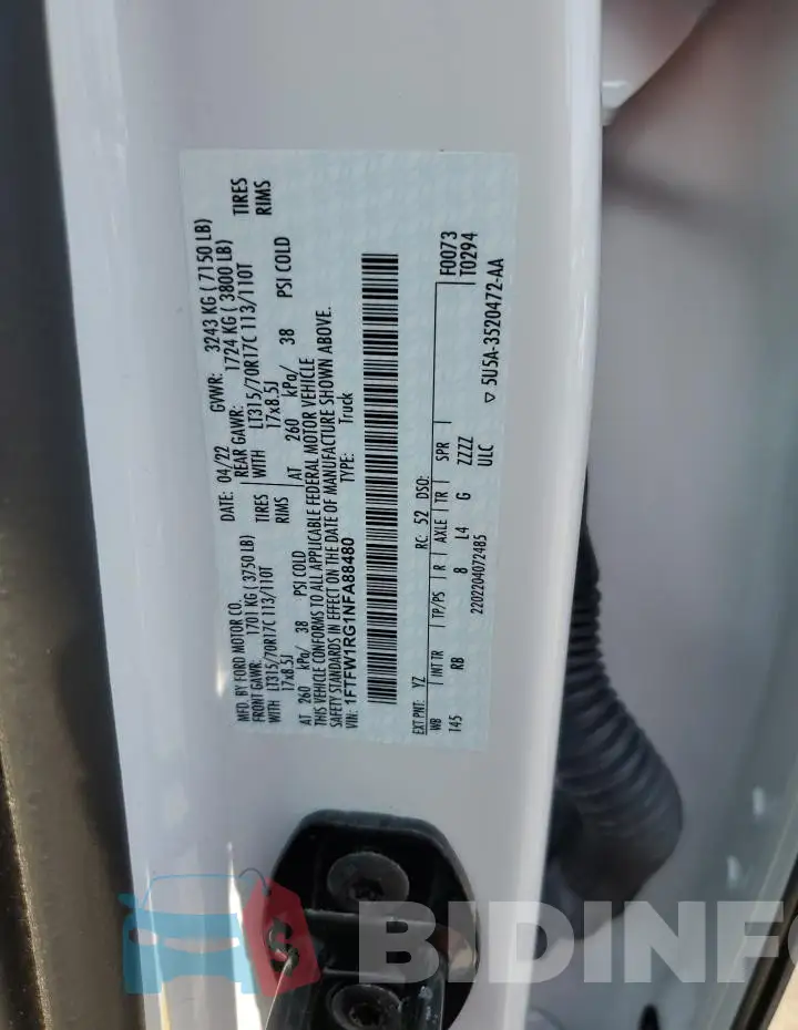 1FTFW1RG1NFA88480 Photo# 13
