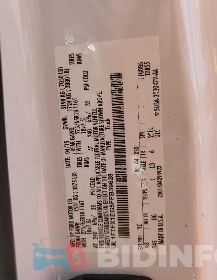 1FTFX1EG5FFB39628 Photo# 12