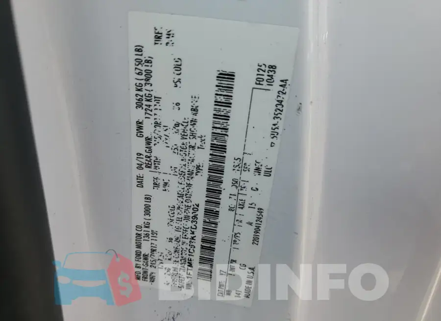 1FTMF1C53KKD39002 Photo# 13