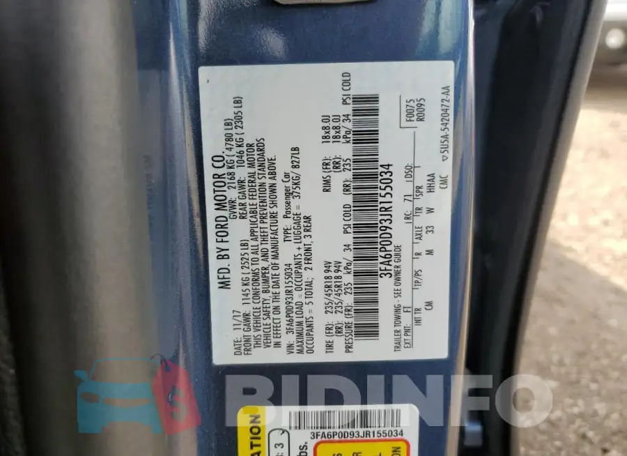 3FA6P0D93JR155034 Photo# 12
