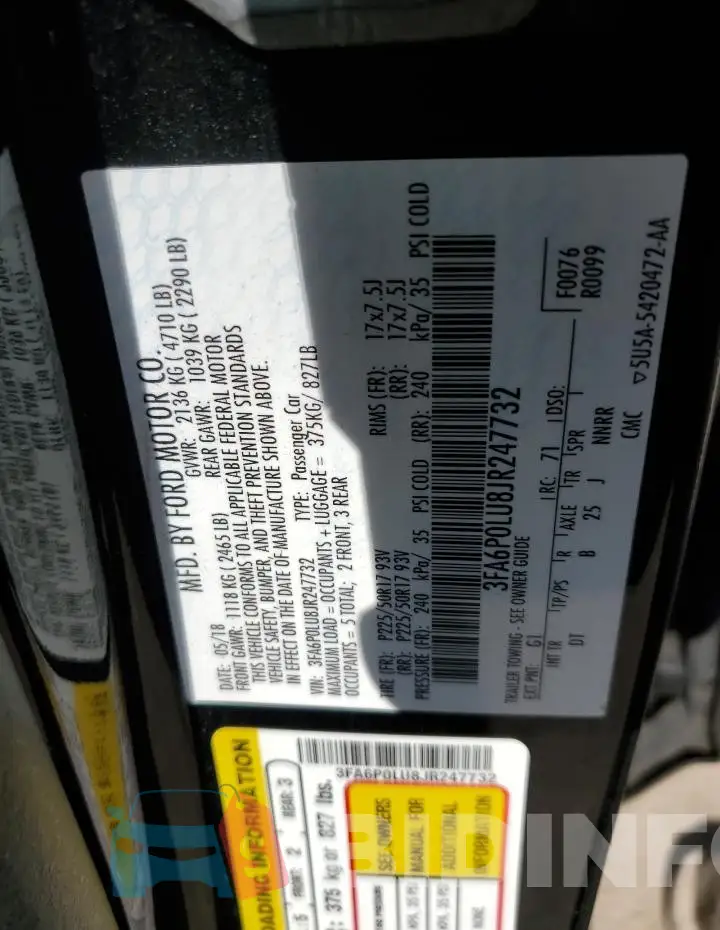 3FA6P0LU8JR247732 Photo# 12