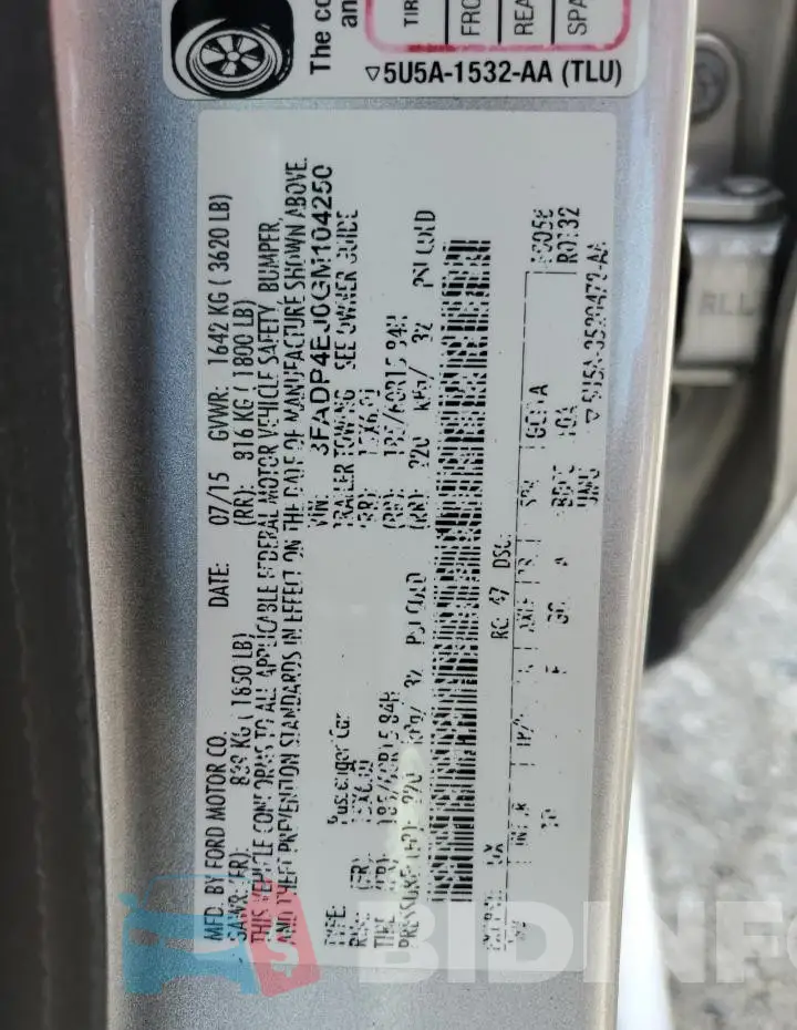 3FADP4EJ0GM104250 Photo# 13