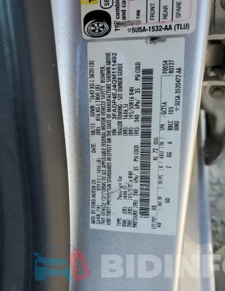 3FADP4EJ4GM111492 Photo# 12