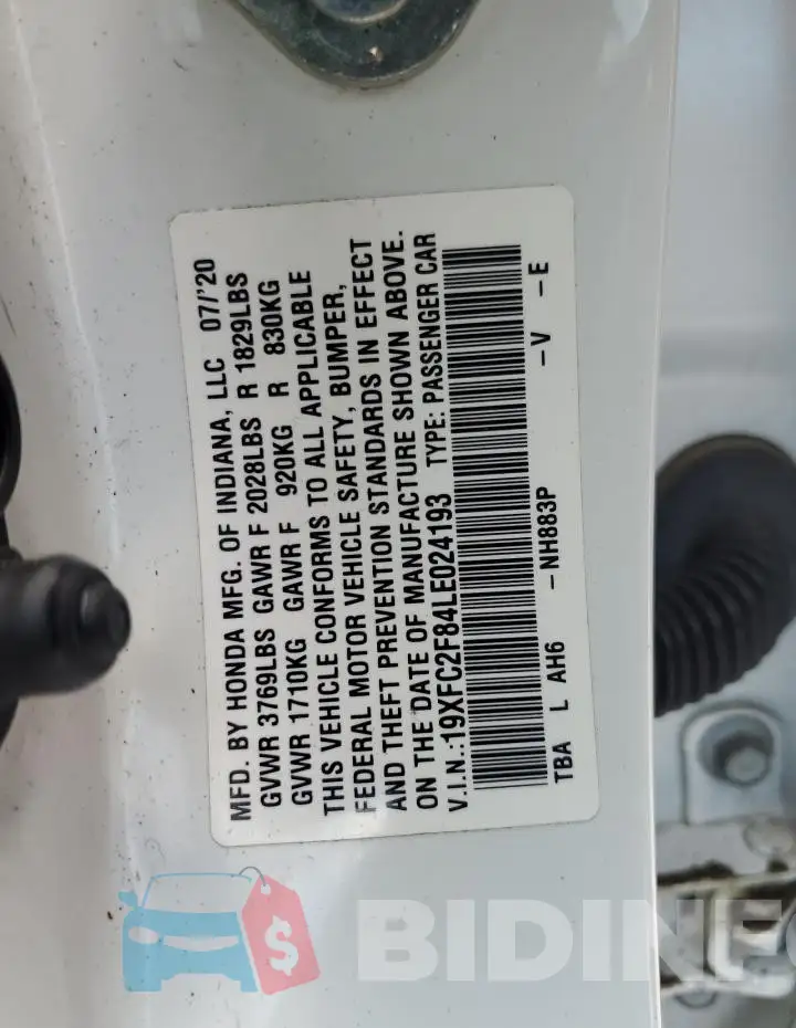 19XFC2F84LE024193 Photo# 12