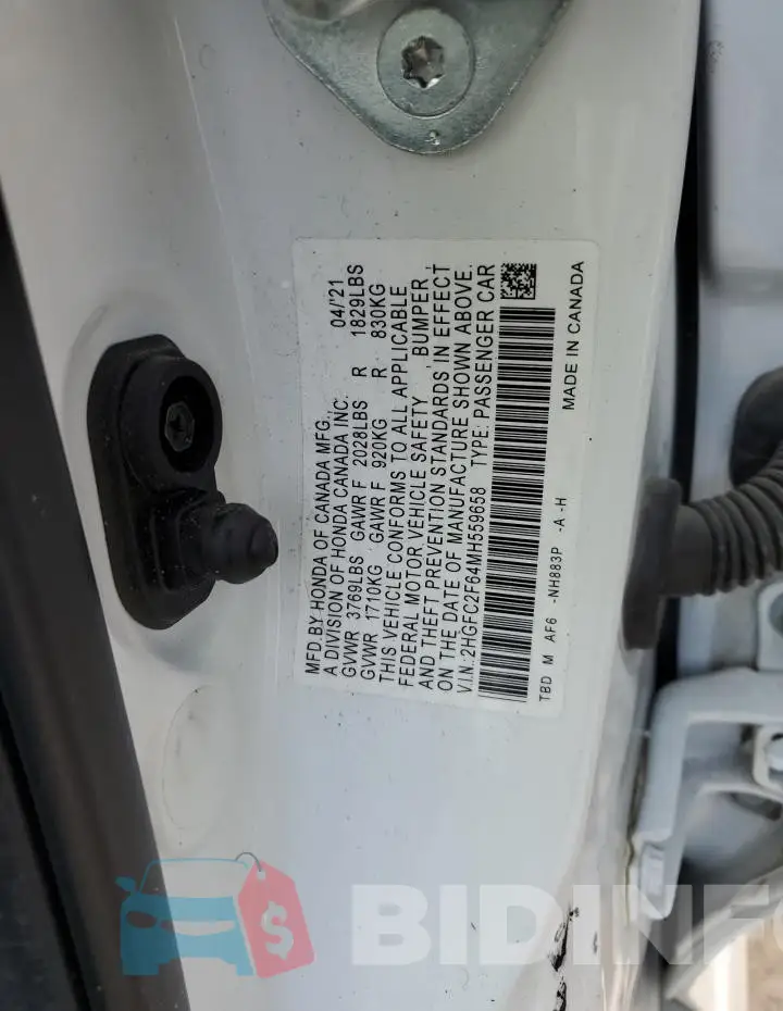 2HGFC2F64MH559658 Photo# 12