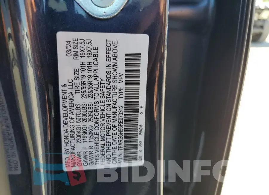 7FARS6H95RE073312 Photo# 12