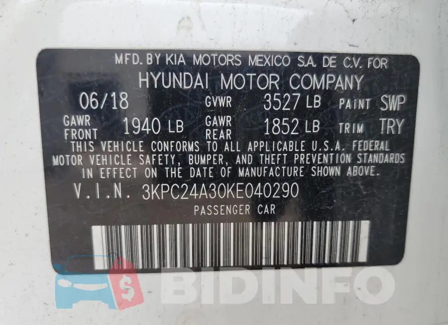3KPC24A30KE040290 Photo# 13