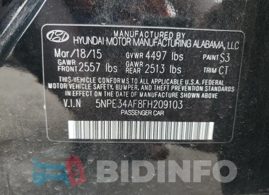 5NPE34AF8FH209103 Photo# 12