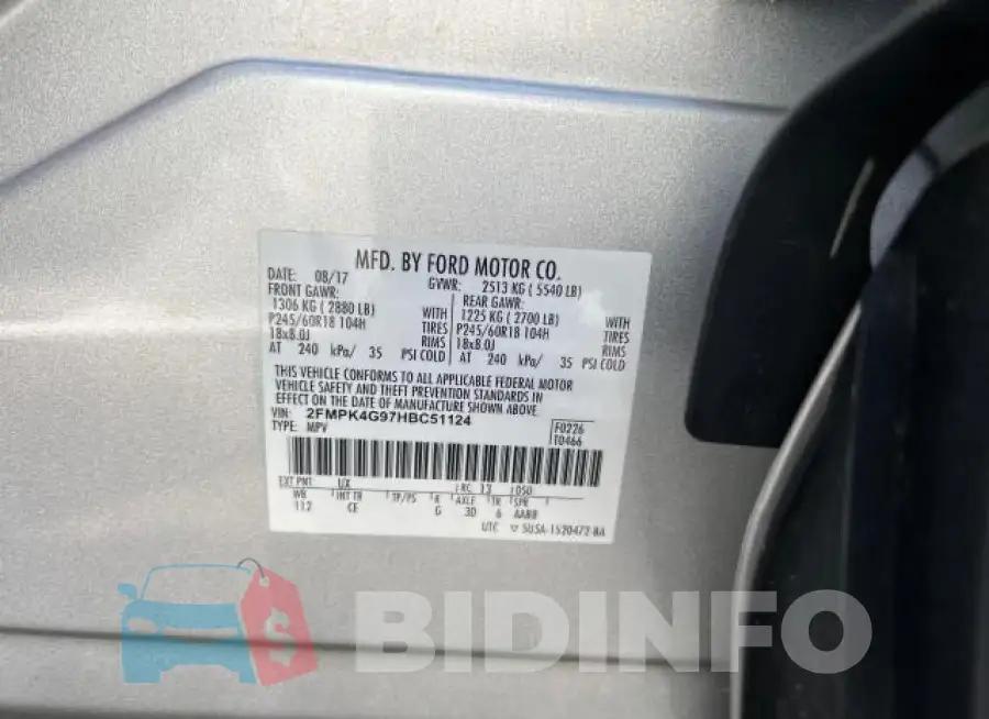 2FMPK4G97HBC51124 Photo# 10