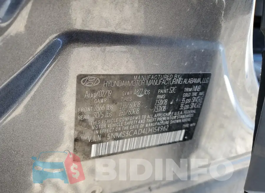 5NMS3CAD4LH154962 Photo# 12